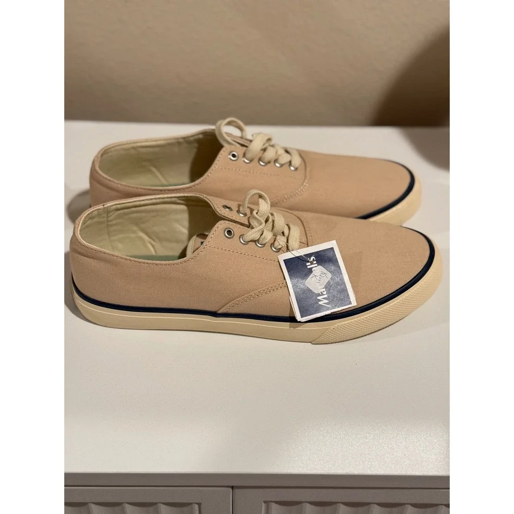 Sperry Top-Sider CVO Mens Canvas Sneakers Tan Beige Low Top Deck Shoes 9